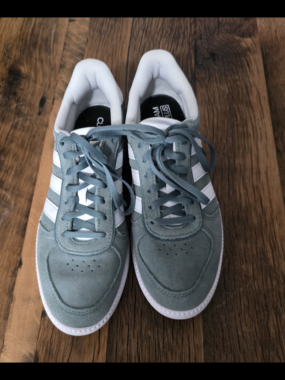 Classic adidas Suede Sneakers in Sage Green and White